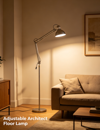 Adjustable Architect Floor Lamp with Swing Arm